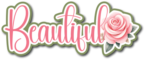 Beautiful - Scrapbook Page Title Die Cut