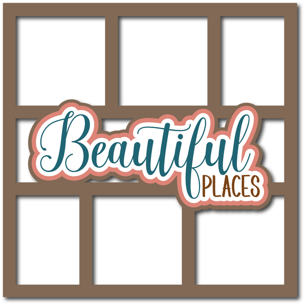 Beautiful Places - 6 Frames - Scrapbook Page Layered Overlay Kit
