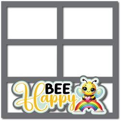 Bee Happy - 4 Frames - Scrapbook Page Layered Overlay Kit