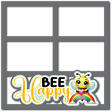 Bee Happy - 4 Frames - Scrapbook Page Layered Overlay Kit
