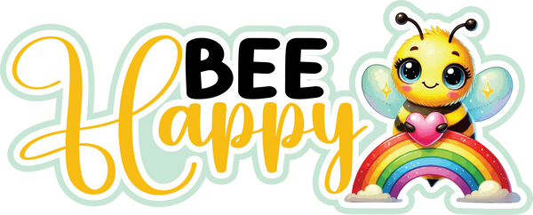 Bee Happy - Scrapbook Page Title Sticker