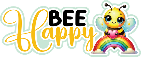 Bee Happy - Scrapbook Page Title Die Cut