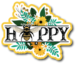 Bee Happy - Scrapbook Page Title Sticker