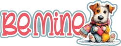 Be Mine - Puppy - Scrapbook Page Title Die Cut