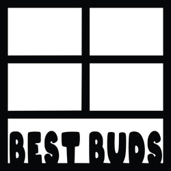 Best Buds - 4 Frames - Scrapbook Page Overlay Die Cut - Choose a Color