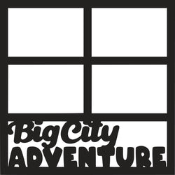 Big City Adventure - 4 Frames - Scrapbook Page Overlay Die Cut - Choose a Color