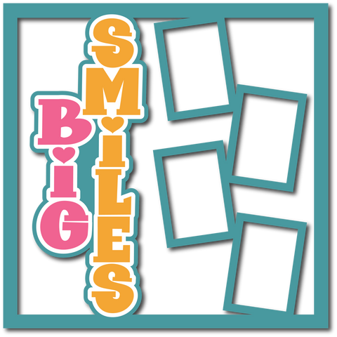 Big Smile - 4 Frames - Layered Overlay - Digital Cut File - SVG - INSTANT DOWNLOAD