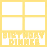 Birthday Dinner - 4 Frames - Scrapbook Page Overlay Die Cut - Choose a Color