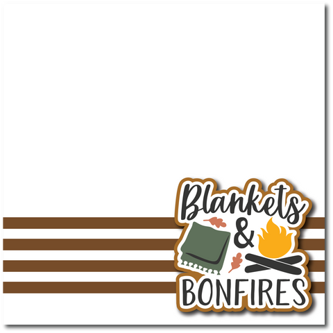 Blankets & Bonfires - Printed Premade Scrapbook Page 12x12 Layout
