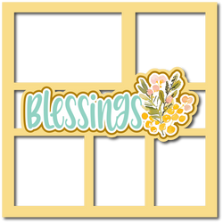Blessings - 5 Frames - Scrapbook Page Layered Overlay Kit