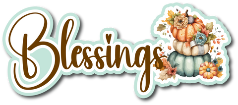 Fall Blessings - Scrapbook Page Title Sticker