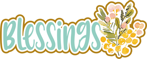 Blessings - Scrapbook Page Title Die Cut
