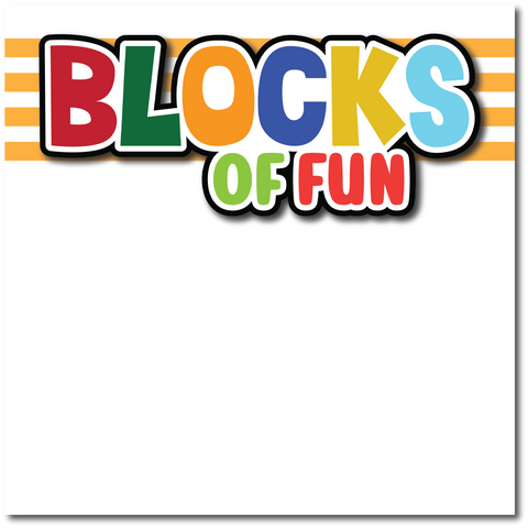 Blocks of Fun - Printed Premade Scrapbook Page 12x12 Layout