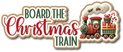 Board the Christmas Train - Scrapbook Page Title Sticker