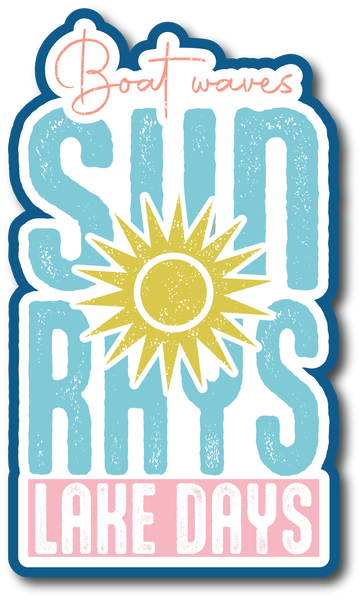 Boat Waves Sun Rays Lake Days - Scrapbook Page Title Sticker