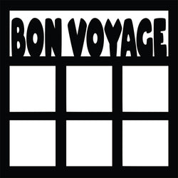Bon Voyage - 6 Frames - Scrapbook Page Overlay Die Cut - Choose a Color