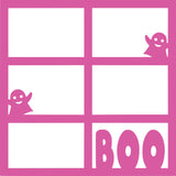 Boo - 6 Frames - Scrapbook Page Overlay Die Cut - Choose a Color