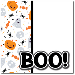 Boo - Printed Premade Scrapbook Page 12x12 Layout