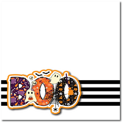 Boo - Printed Premade Scrapbook Page 12x12 Layout