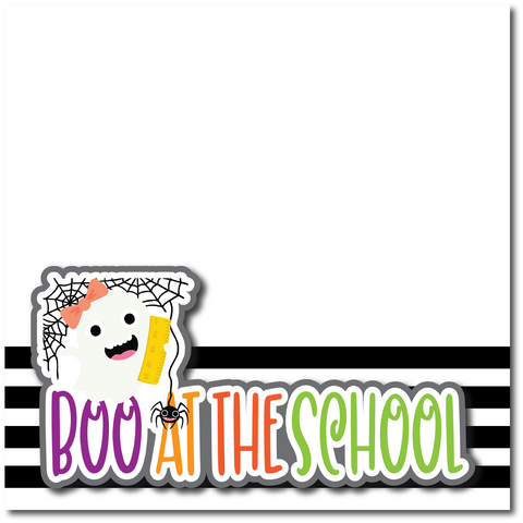 Boo at the School - Printed Premade Scrapbook Page 12x12 Layout