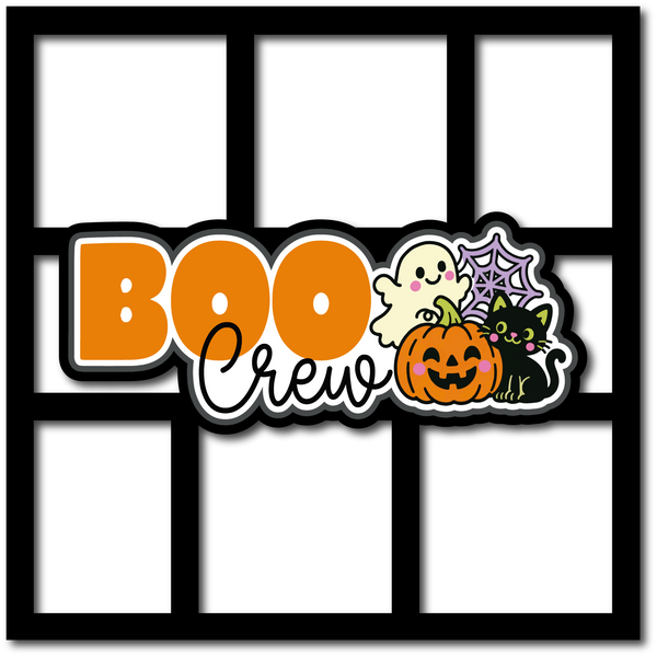 Boo Crew - 6 Frames - Scrapbook Page Layered Overlay Kit