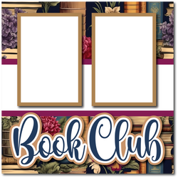 Book Club - Printed Premade Scrapbook Page 12x12 Layout