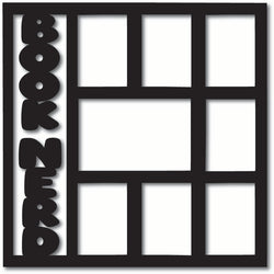 Book Nerd - 8 Frames - Scrapbook Page Overlay