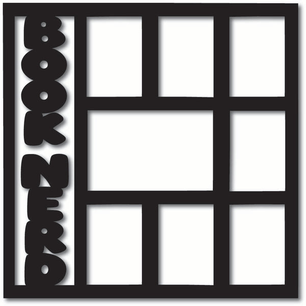Book Nerd - 8 Frames - Scrapbook Page Overlay
