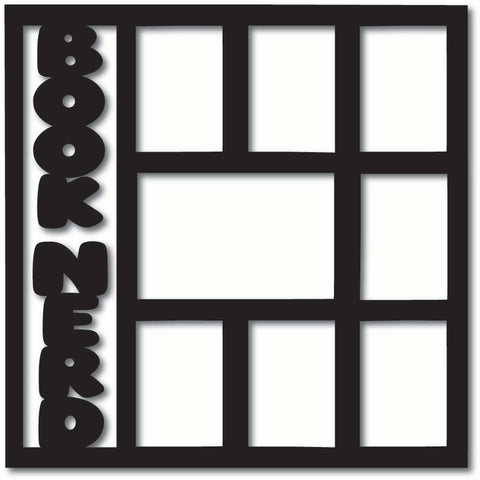 Book Nerd - 8 Frames - Scrapbook Page Overlay