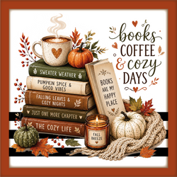 Books Coffee & Cozy Days - Scrapbook Page Title Sticker