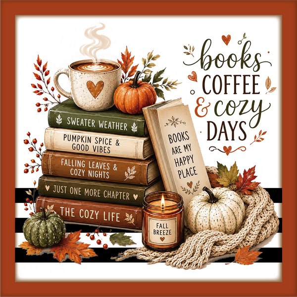 Books Coffee & Cozy Days - Scrapbook Page Title Sticker