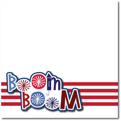 Boom Boom - Printed Premade Scrapbook Page 12x12 Layout
