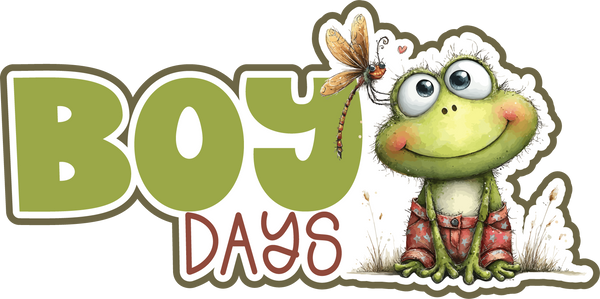 Boy Days - Scrapbook Page Title Die Cut