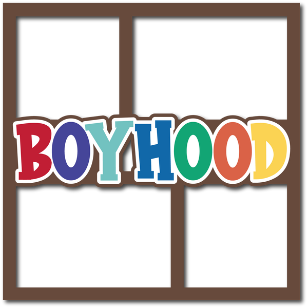 Boyhood - 4 Frames - Layered Overlay - Digital Cut File - SVG - INSTANT DOWNLOAD