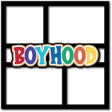Boyhood - 4 Frames - Scrapbook Page Layered Overlay Kit