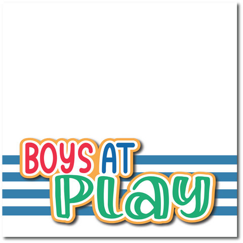 Boys at Play - Printed Premade Scrapbook Page 12x12 Layout