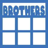 Brothers - 6 Frames - Scrapbook Page Overlay Die Cut - Choose a Color