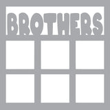 Brothers - 6 Frames - Scrapbook Page Overlay Die Cut - Choose a Color