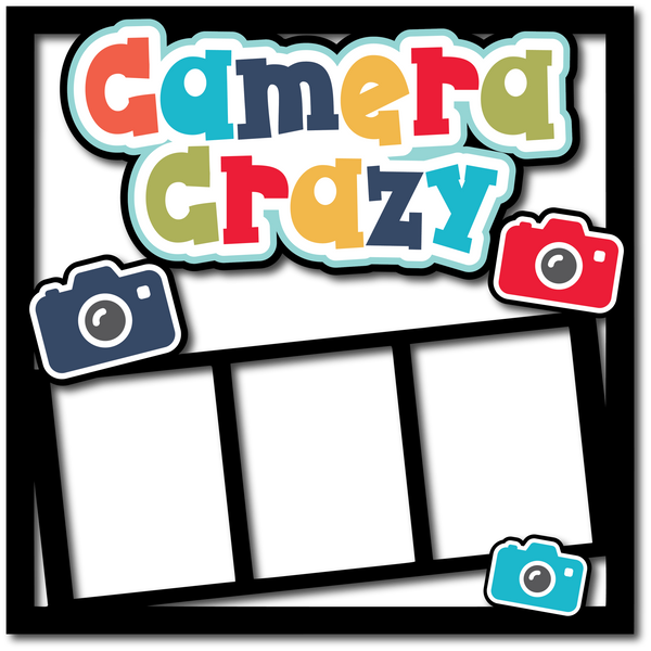 Camera Crazy -3 Frames - Scrapbook Page Layered Overlay Kit