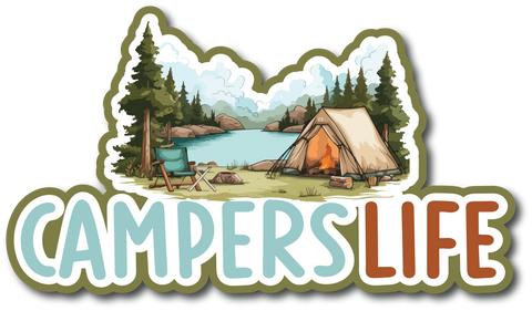 Campers Life - Scrapbook Page Title Sticker