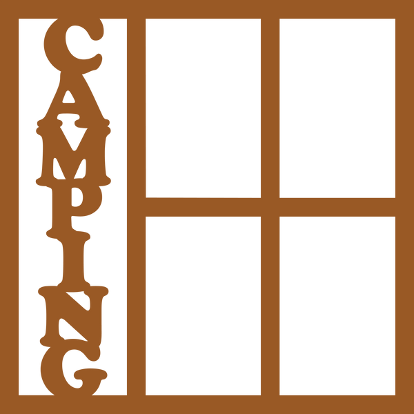 Camping - 4 Frames - Scrapbook Page Overlay
