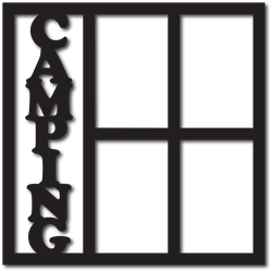 Camping  - 4 Vertical Frames - Scrapbook Overlay - Digital Cut File - SVG - INSTANT DOWNLOAD