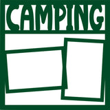 Camping - 2 Frames - Scrapbook Page Overlay Die Cut - Choose a Color