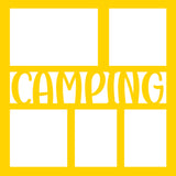 Camping - 5 Frames - Scrapbook Page Overlay Die Cut - Choose a Color