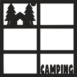Camping - 6 Frames - Scrapbook Page Overlay Die Cut - Choose a Color