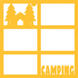 Camping - 6 Frames - Scrapbook Page Overlay Die Cut - Choose a Color