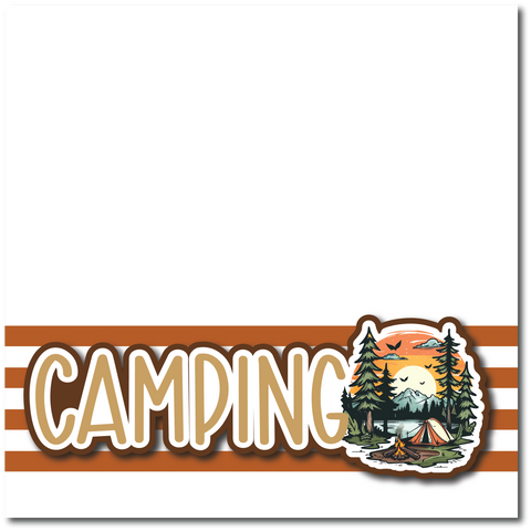 Camping - Printed Premade Scrapbook Page 12x12 Layout