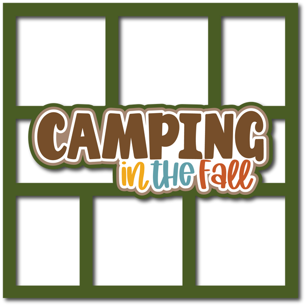 Camping in the Fall - 6 Frames - Scrapbook Page Layered Overlay Kit