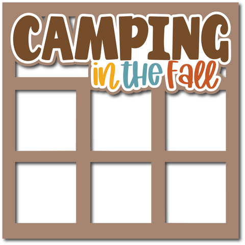Camping in the Fall - 6 Square Frames - Layered Overlay - Digital Cut File - SVG - INSTANT DOWNLOAD