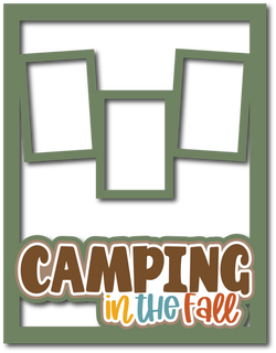 Camping in the Fall - 3 Frames - Scrapbook Page Layered Overlay Kit - 8.5 x 11